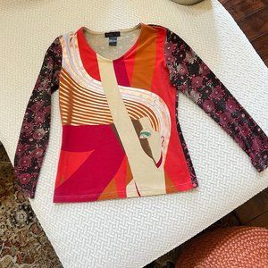 Custo Barcelona multi-pattern long sleeve top